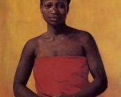 菲利克斯 瓦洛东 : Seated Black Woman, Front View